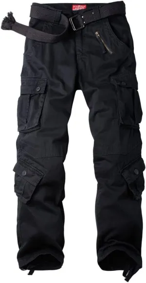 AKARMY Men's Casual Cargo Pants Military Army Camo Pants Combat Work Pants with 8 Pockets