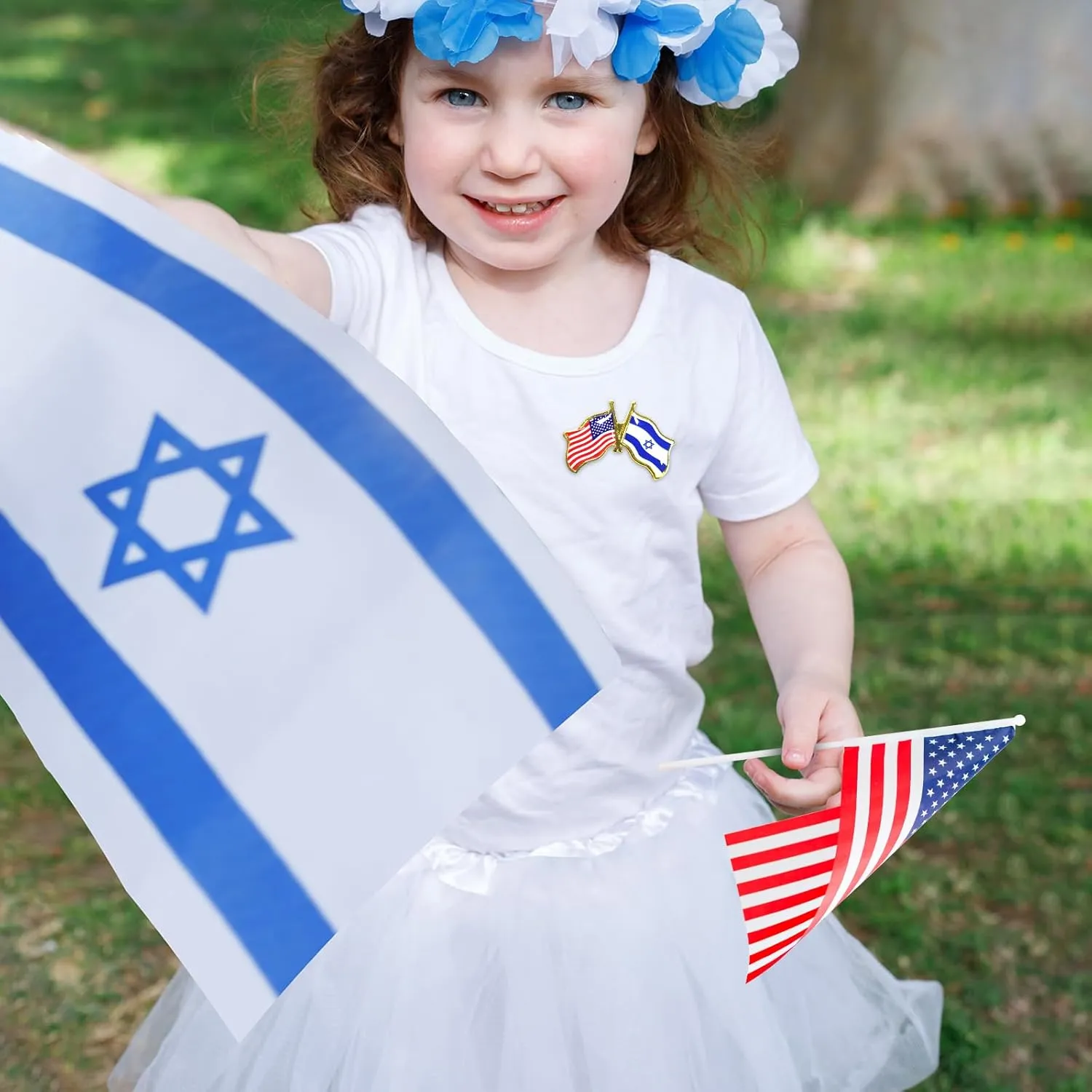 America Israel Flag Lapel Pins, Metal Friendship Pin for Tie Hat Cuff Bag, Pins Badge Souvenir for Men Women