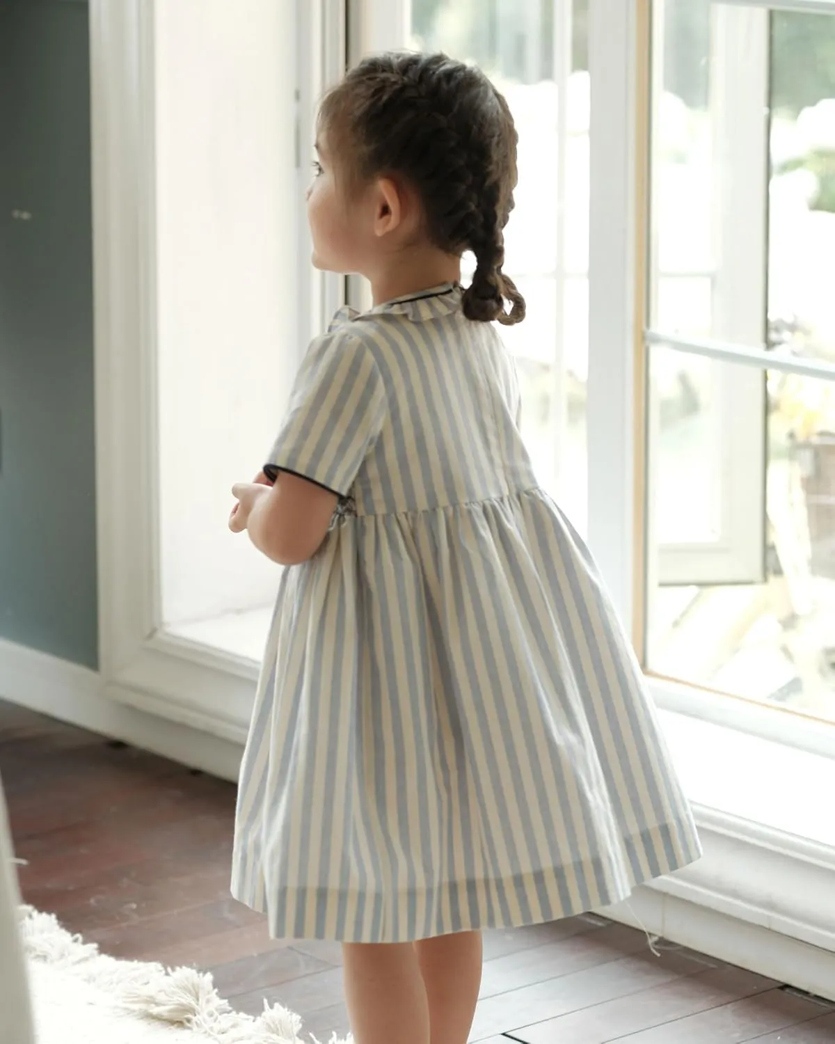 Baby Girls Long Sleeve Smocking Clothing Toddler Fall Floral Smocked Dress Vintage Dresses for Christmas Birthday Holiday