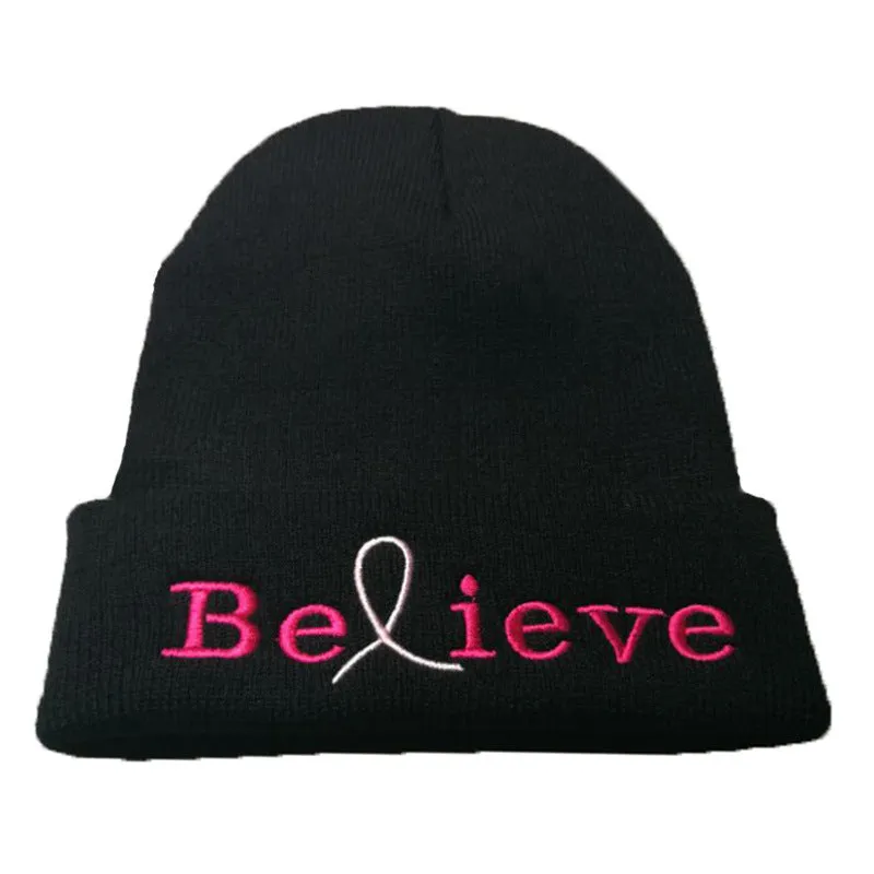 BELIEVE HOPE Embroidery Woolen Beanies