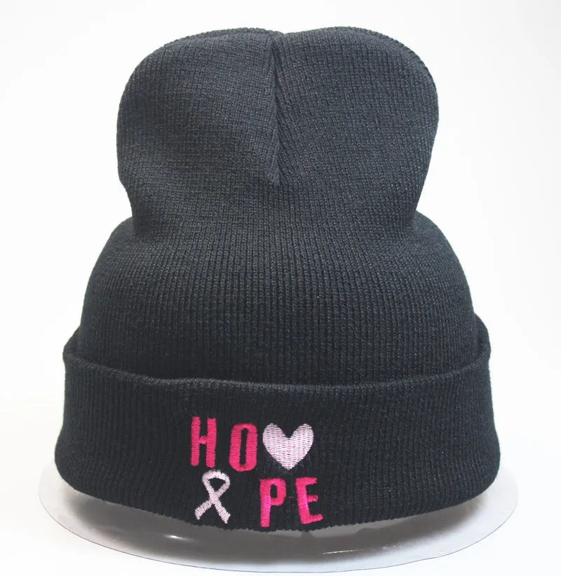BELIEVE HOPE Embroidery Woolen Beanies