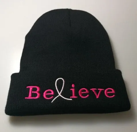 BELIEVE HOPE Embroidery Woolen Beanies