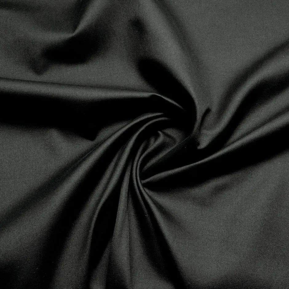 Black Wool Gaberdine