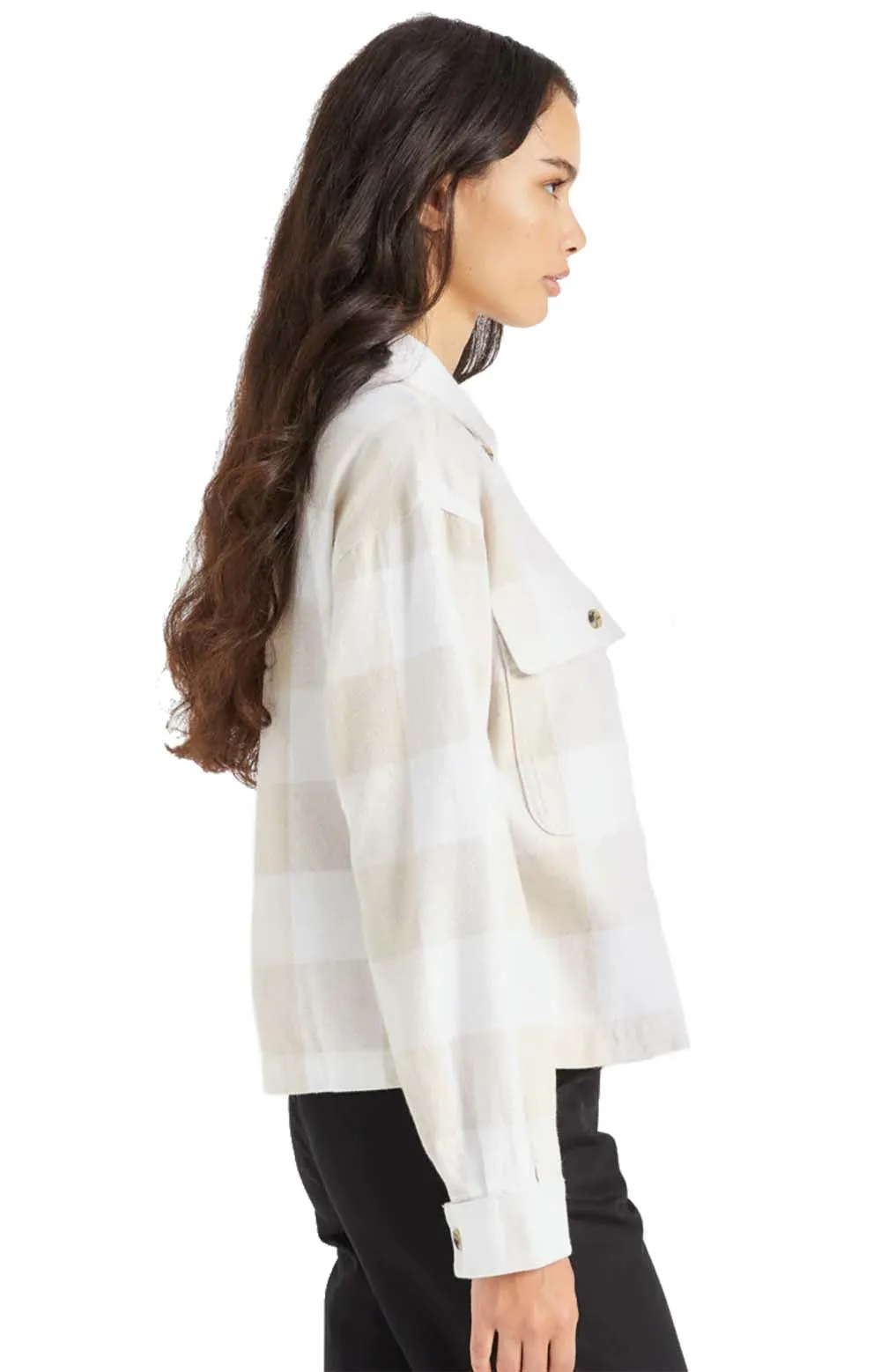 Brixton Women's Bowery Long Sleeve Flannel Shirt - White