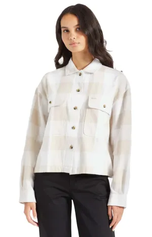 Brixton Women's Bowery Long Sleeve Flannel Shirt - White