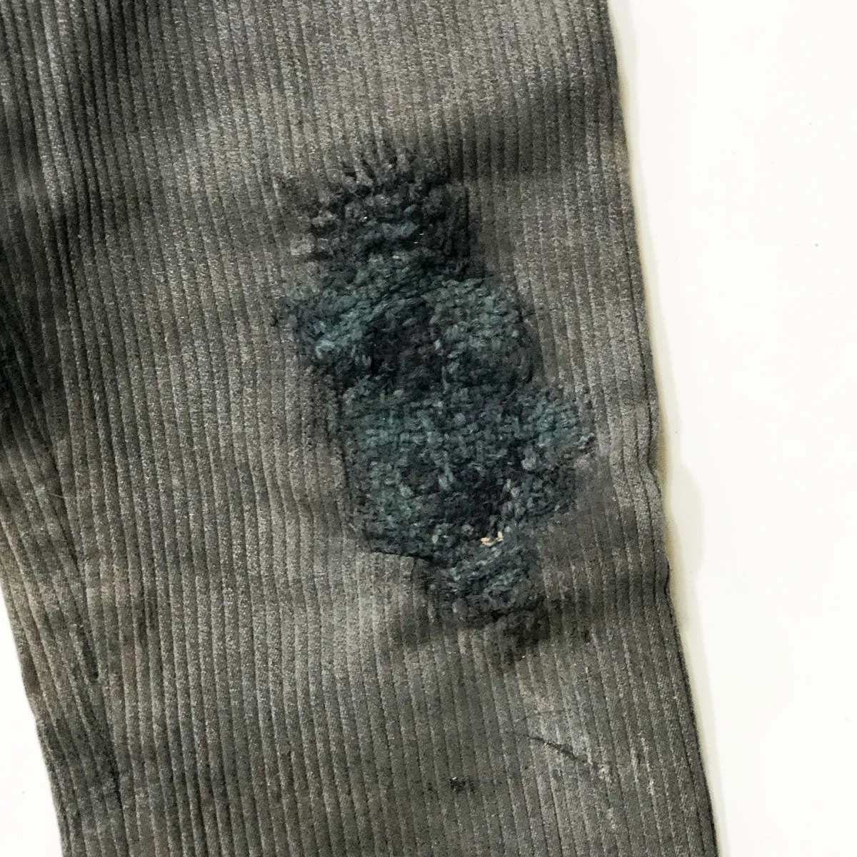 C1930 French Youth Corduroy Repaired Yarned Work Trousers