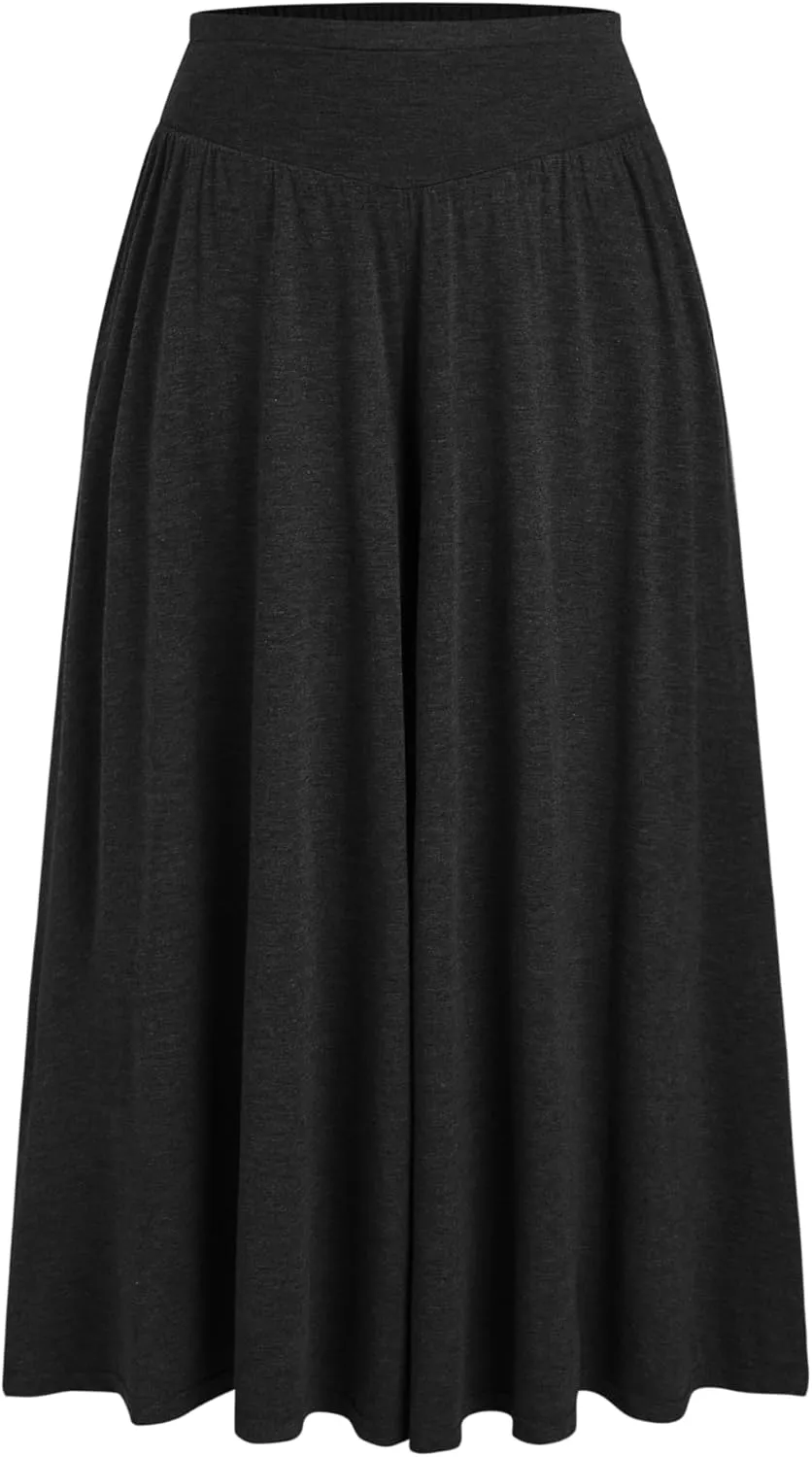CIDER Womens Plus Size Wide Leg Pants Palazzo Flowy Loose Fit Casual Lounge Pants with Pockets