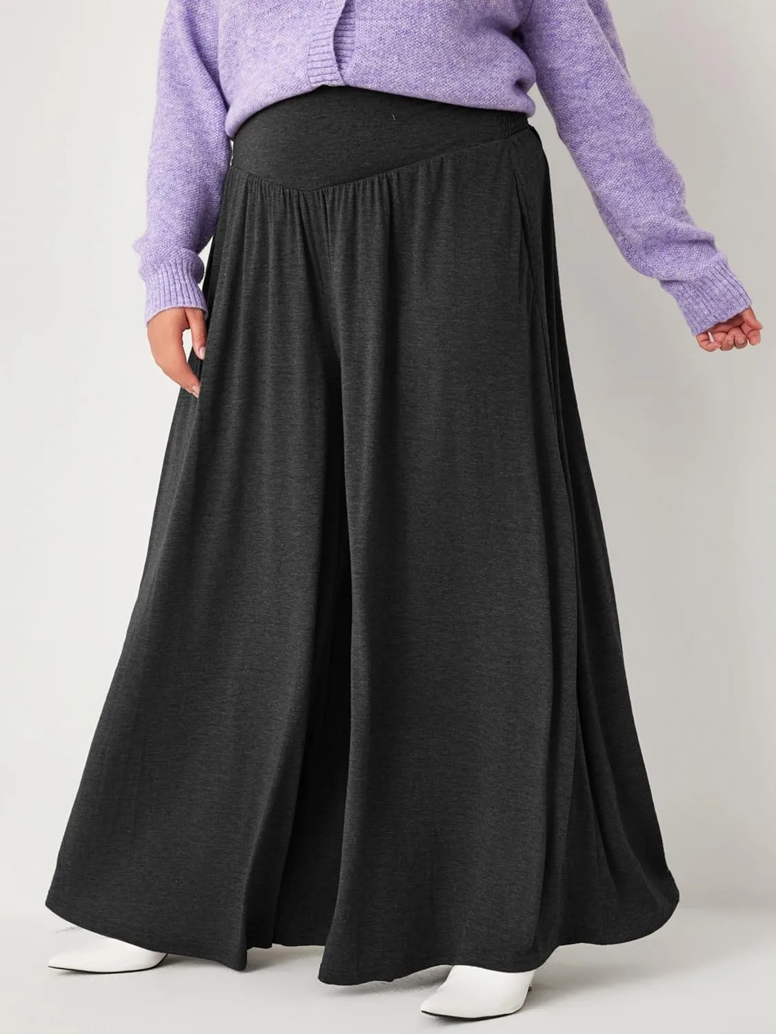 CIDER Womens Plus Size Wide Leg Pants Palazzo Flowy Loose Fit Casual Lounge Pants with Pockets