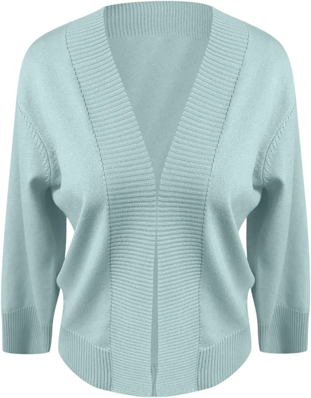 Cropped Cardigan Sweaters for Women Lightweight 3/4 Sleeve Open Front Short Shrugs Cardigans Fall Sweater Jacket Tops