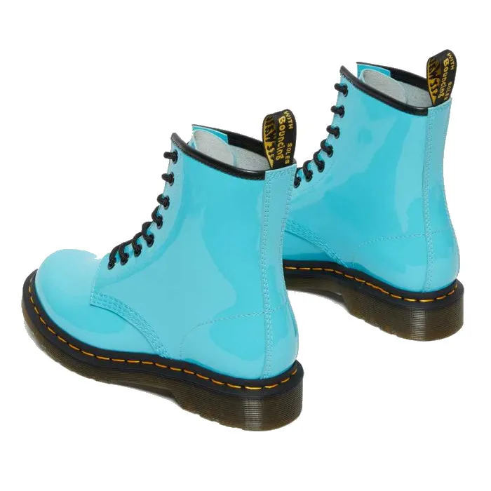 Dr Martens 1460 W Patent 8 Eye Boot Turquoise Blue