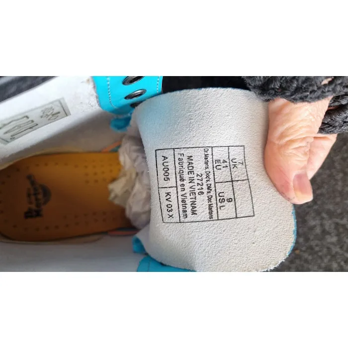Dr Martens 1460 W Patent 8 Eye Boot Turquoise Blue