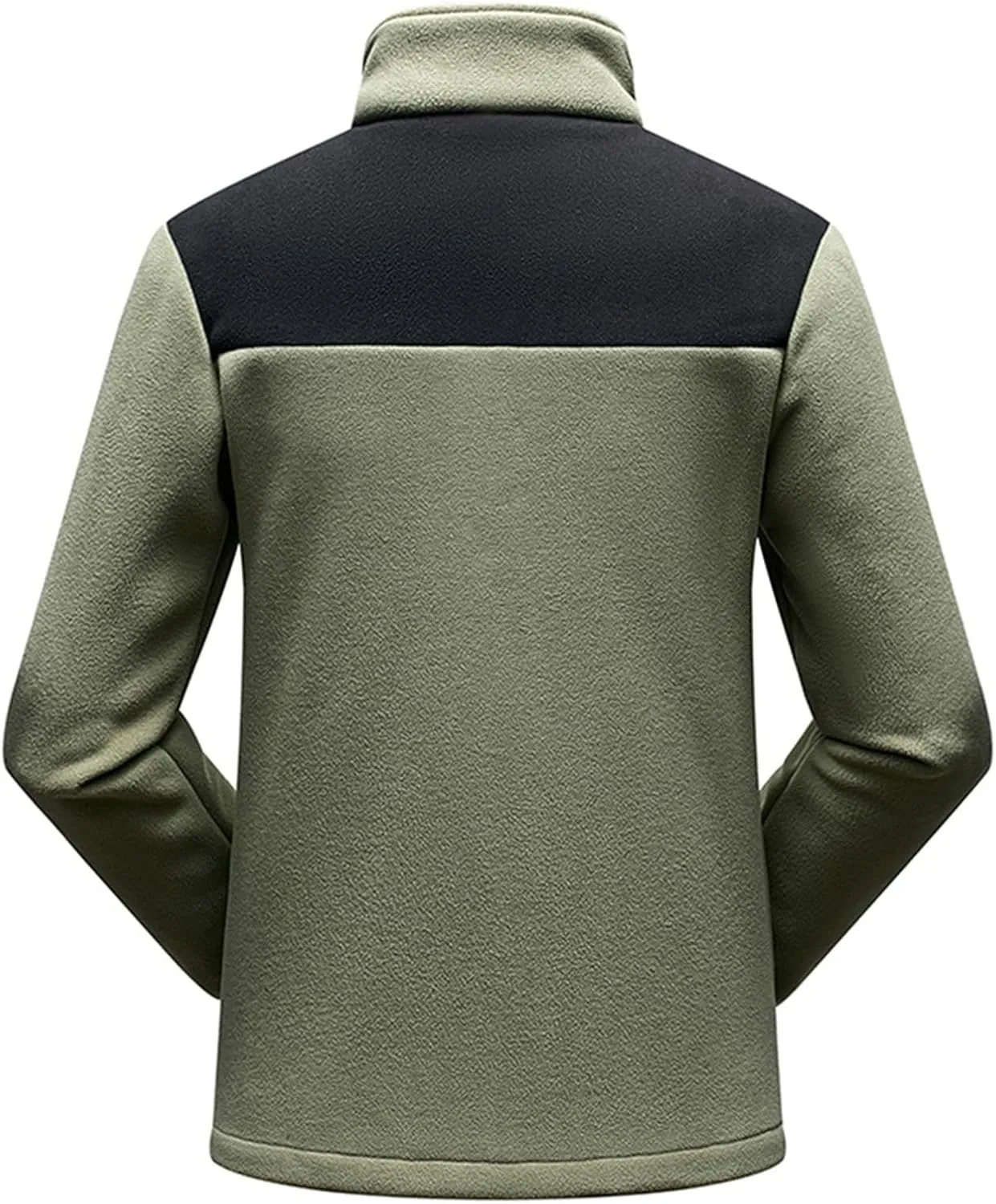 Fleece Jackets for Men Full Zip Lightweight Warm Winter Soft Coats Fashion Color Block Outdoor Hiking Jackets