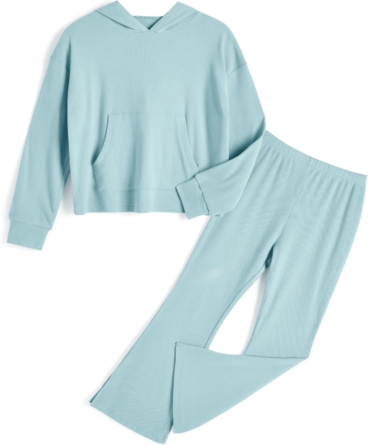 Girls' Clothing Sets 2 Piece Hoodie Long Sleeve Shirts Bell Bottom Cute 2025 Spring Outfits Sweatsuits