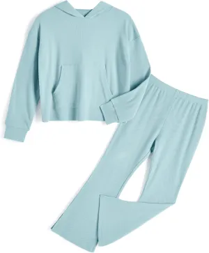 Girls' Clothing Sets 2 Piece Hoodie Long Sleeve Shirts Bell Bottom Cute 2025 Spring Outfits Sweatsuits