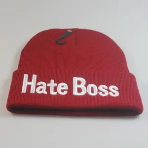 HATE BOSS Embroidery Woolen Beanies