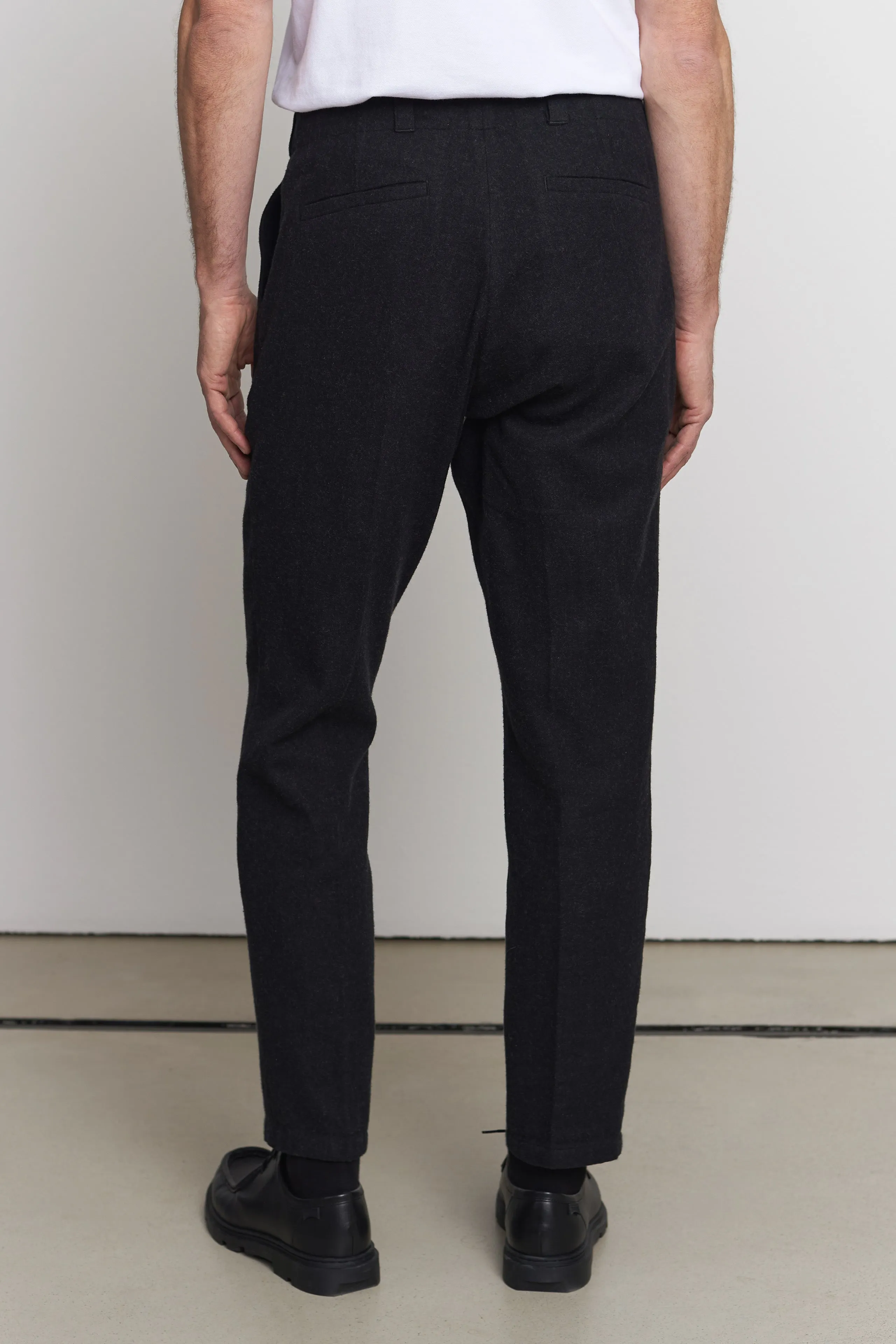 JOSTHA trousers eco flannel melange black