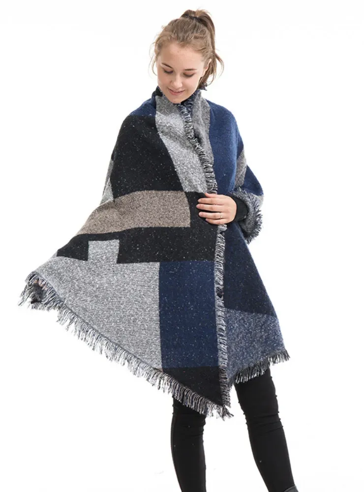 LADIES CASHMERE SCARF PLAID SHAWL
