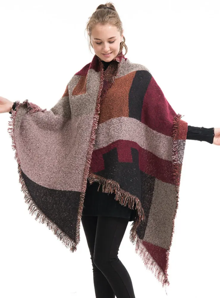LADIES CASHMERE SCARF PLAID SHAWL