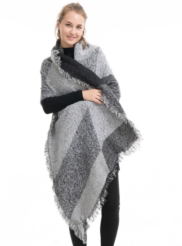 LADIES CASHMERE SCARF PLAID SHAWL