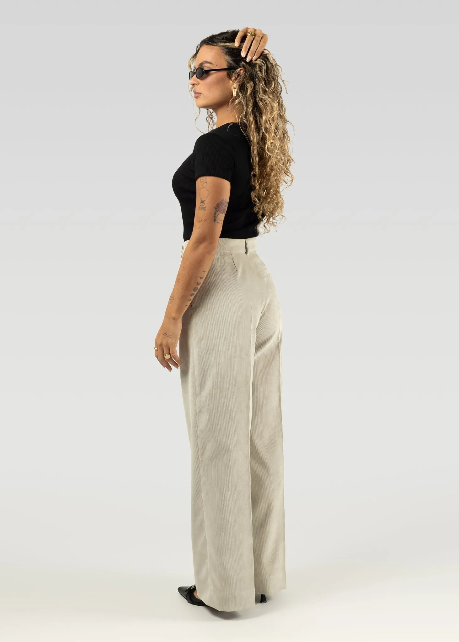 Lewis Corduroy Trousers Beige