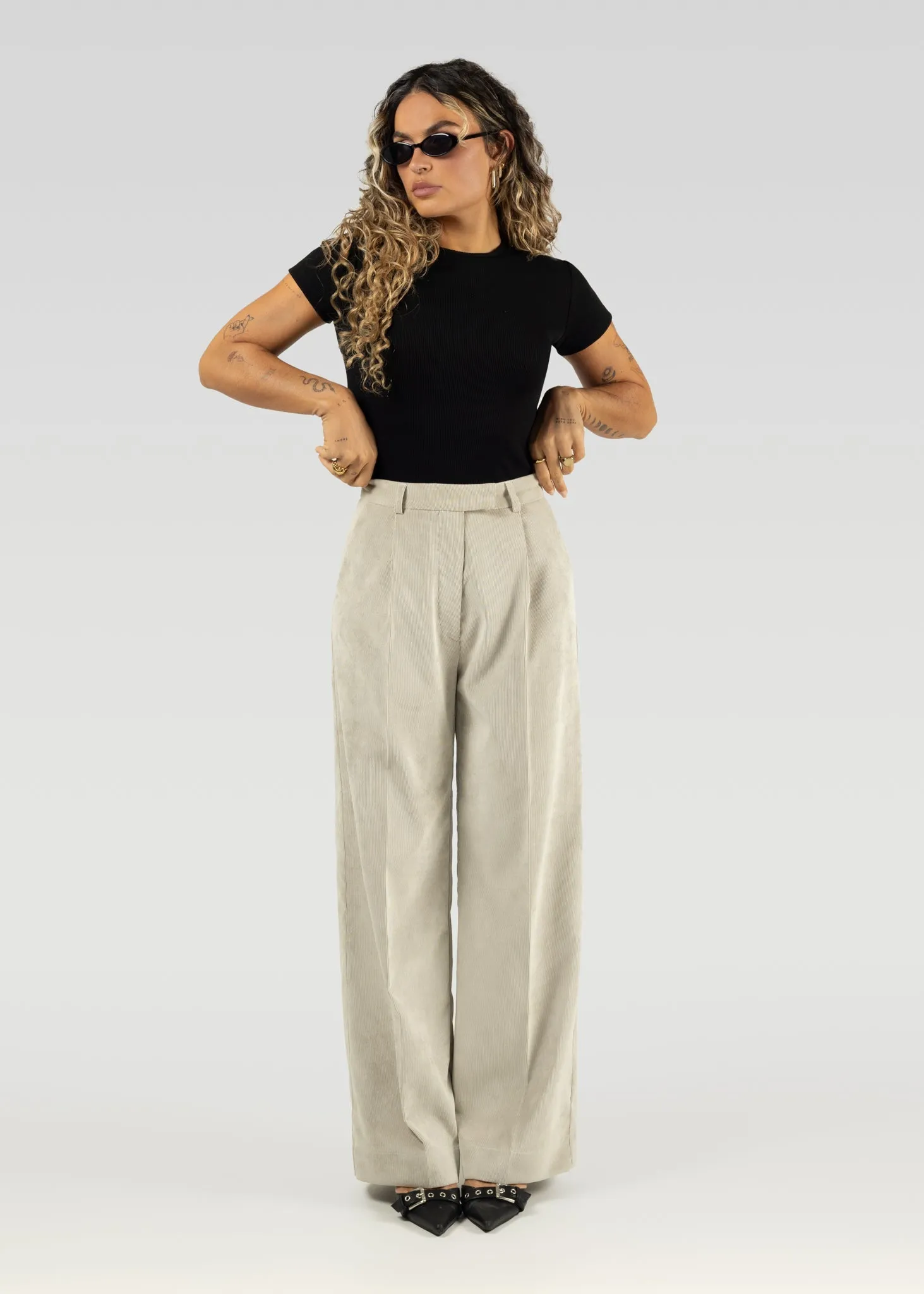 Lewis Corduroy Trousers Beige