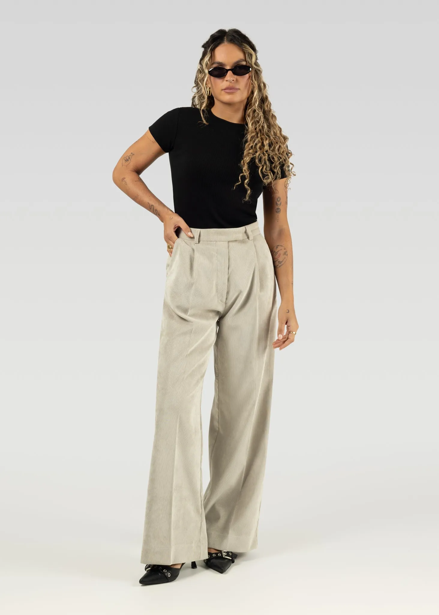 Lewis Corduroy Trousers Beige