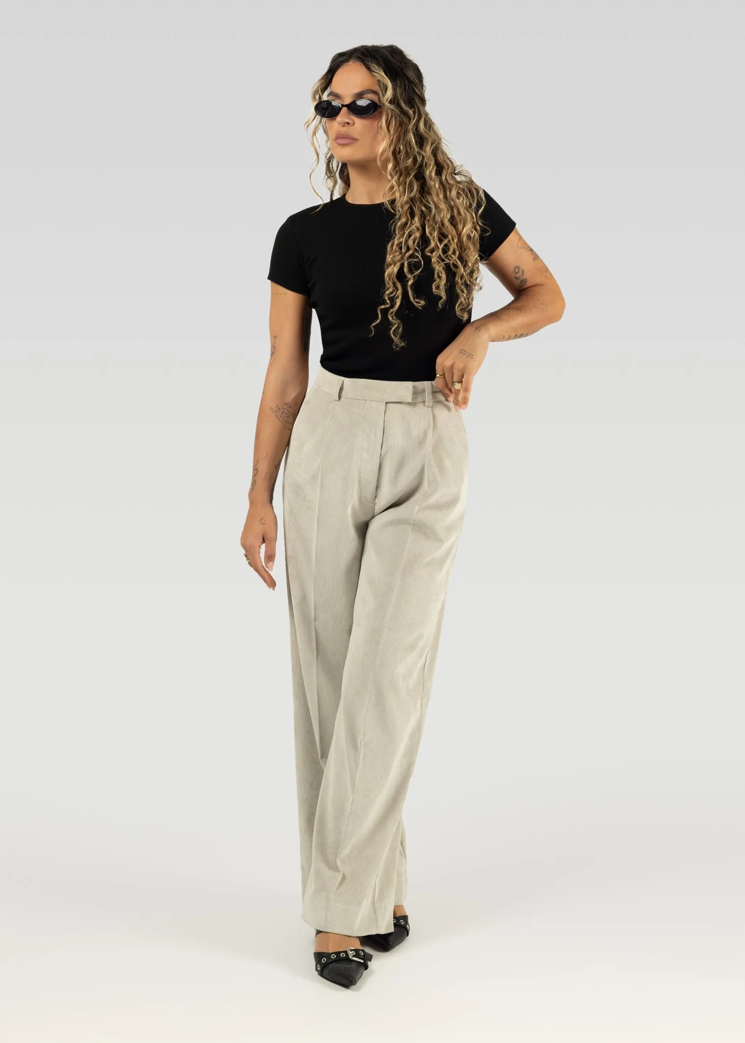 Lewis Corduroy Trousers Beige