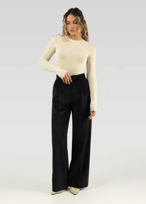 Lewis Corduroy Trousers Black