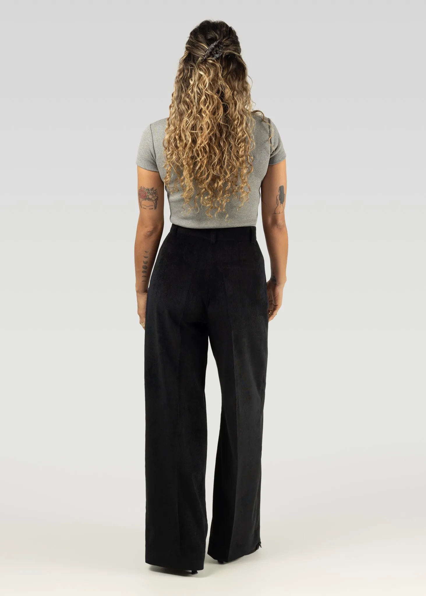 Lewis Corduroy Trousers Black