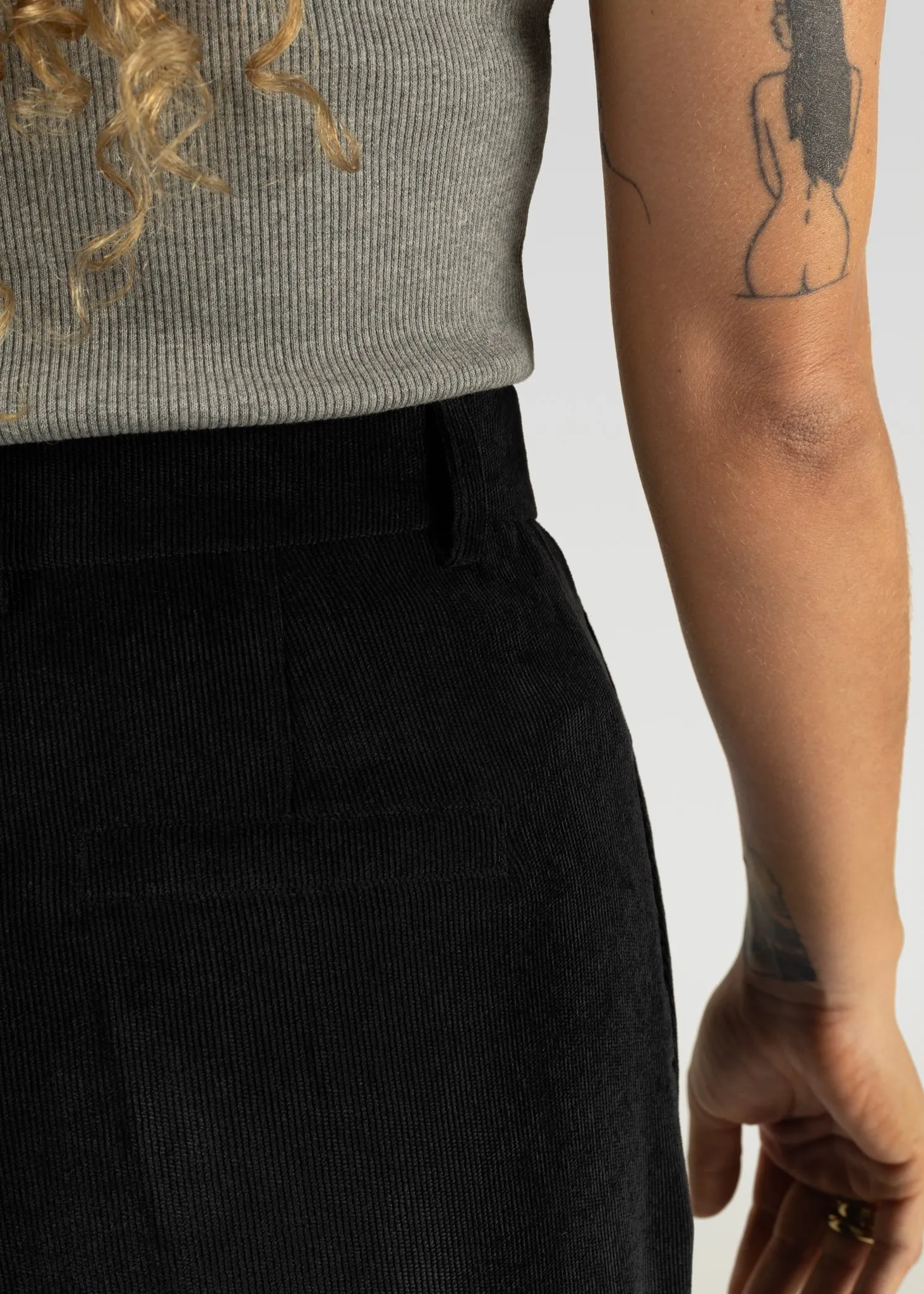 Lewis Corduroy Trousers Black