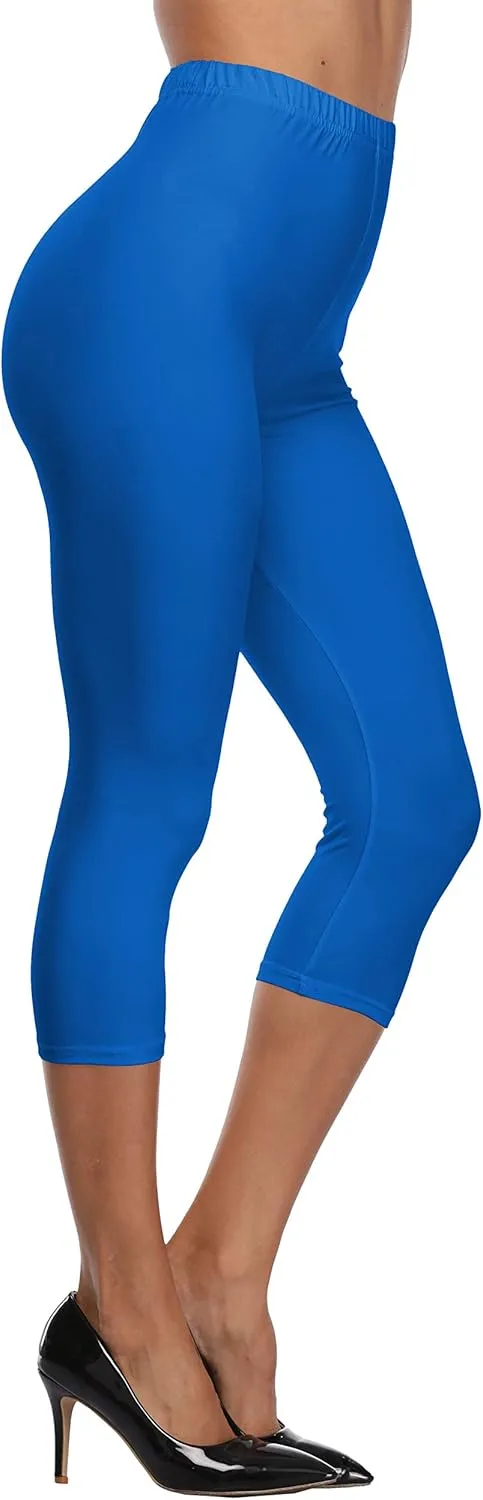 LIGHTBACK Women's Capri Leggings High Waisted Cropped Yoga Pants Workout Capri Stretchy Gym Tights