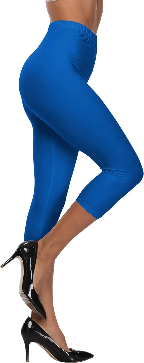 LIGHTBACK Women's Capri Leggings High Waisted Cropped Yoga Pants Workout Capri Stretchy Gym Tights