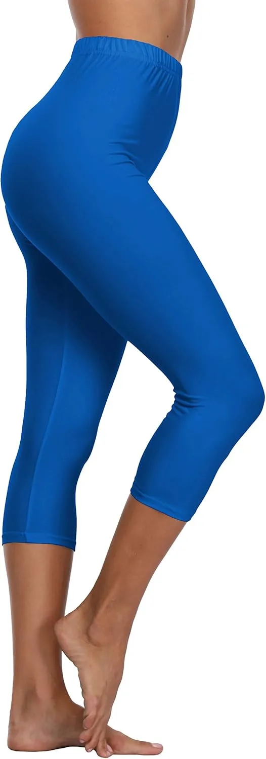LIGHTBACK Women's Capri Leggings High Waisted Cropped Yoga Pants Workout Capri Stretchy Gym Tights