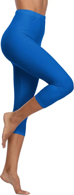 LIGHTBACK Women's Capri Leggings High Waisted Cropped Yoga Pants Workout Capri Stretchy Gym Tights