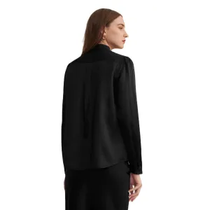 LILYSILK Women's silk blouse with butterfly collar Lilysilk, black