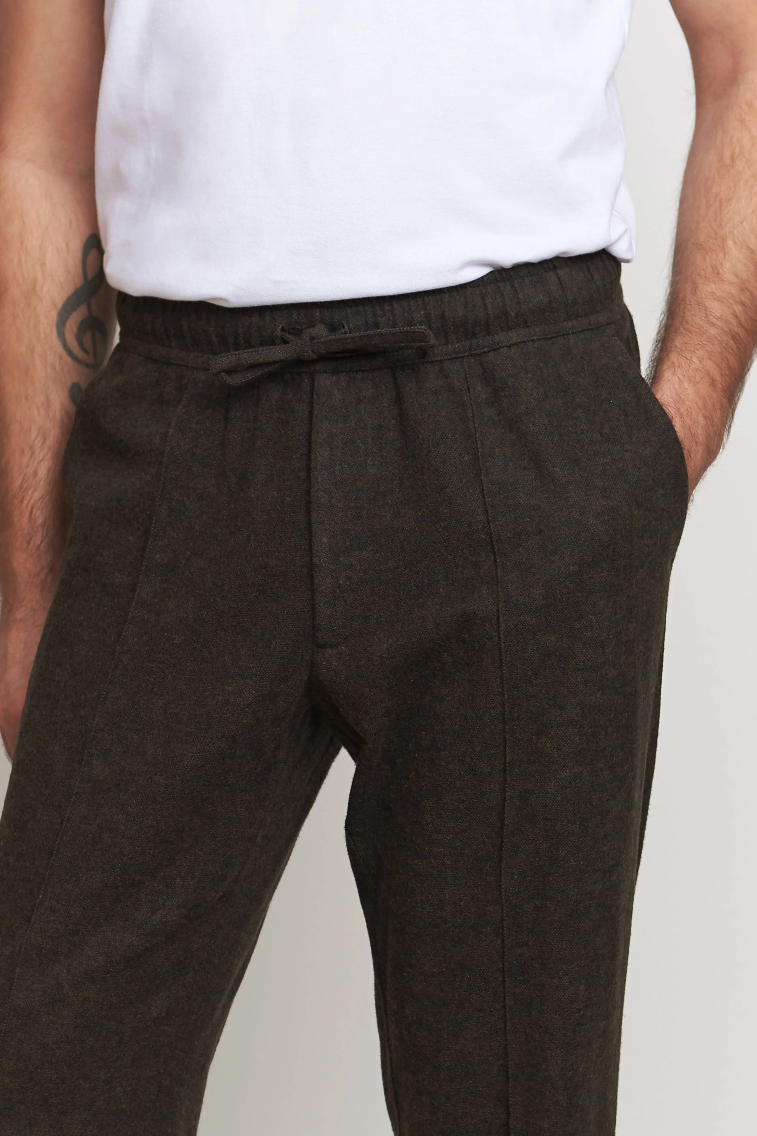 MAX trousers eco flannel brown