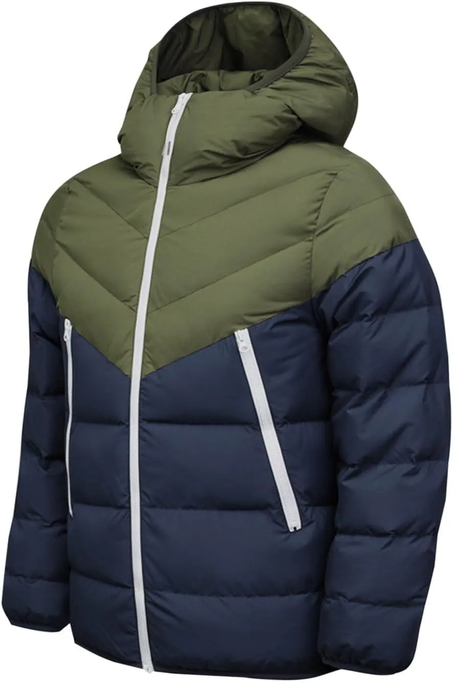 Mens Puffer Jacket Color Block Down Jacket Lightweight Insulated Jacket Padded Quilted Jacket Warm Hoode Winter Coat
