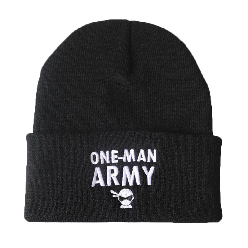 ONE MAN ARMY Embroidered Woolen Beanies