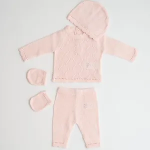 Pale Pink knit Baby Clothing Set