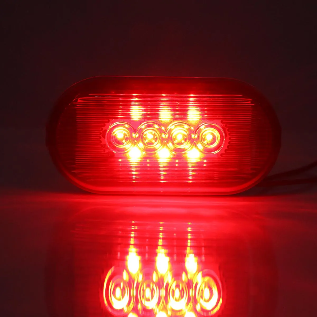 Partsam 2Pcs 4Inch Rectangular Led Side Marker Clearance Lights Red 10 Diodes RV Trailer Truck Camper Waterproof Surface 2x4 Rectangle Led Marker Lights Sealed Indicators Identification Lights