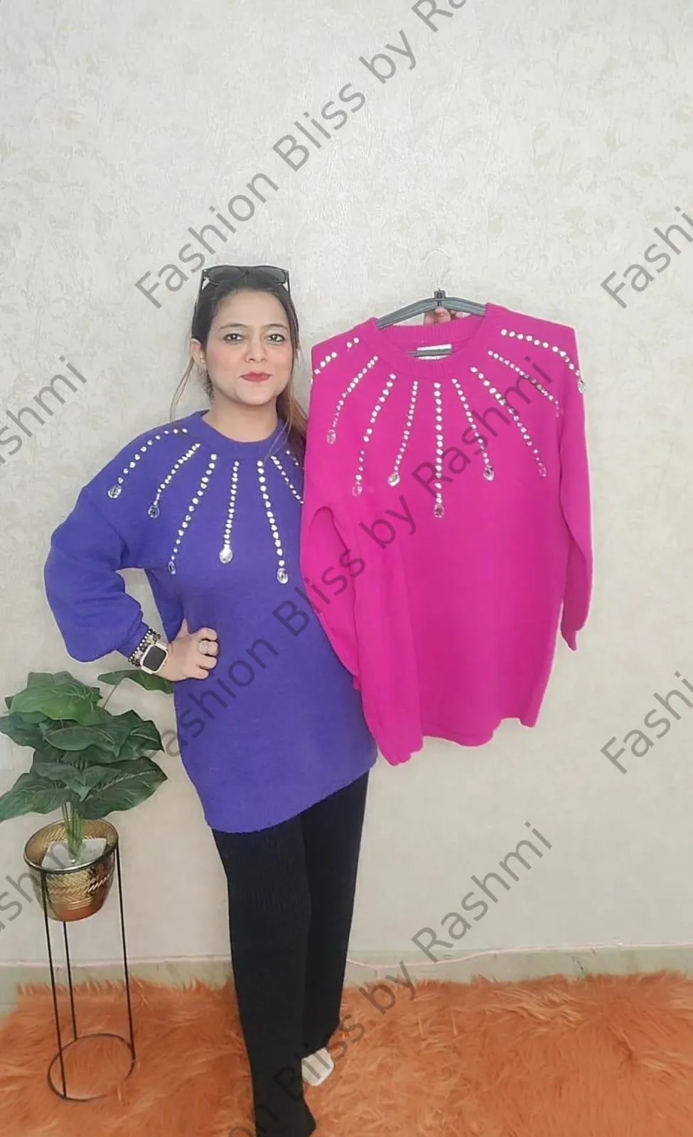 Premium woollen long top