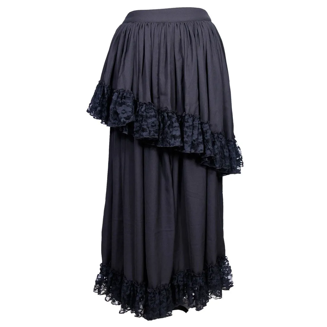 Rikke Moss Creape Net Frilled Long Skirt