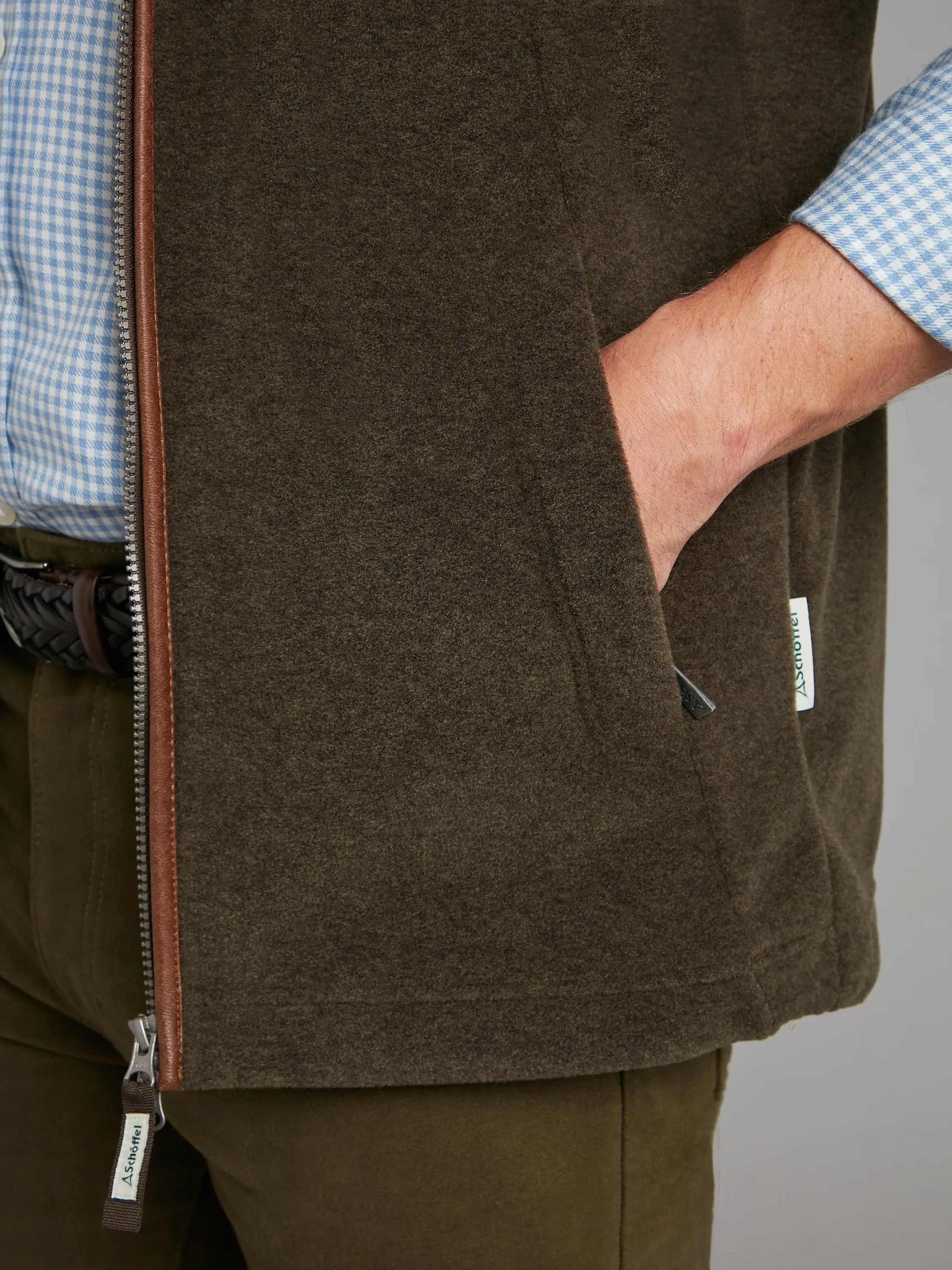 Schoffel Oakham Fleece Vest - Dark Olive