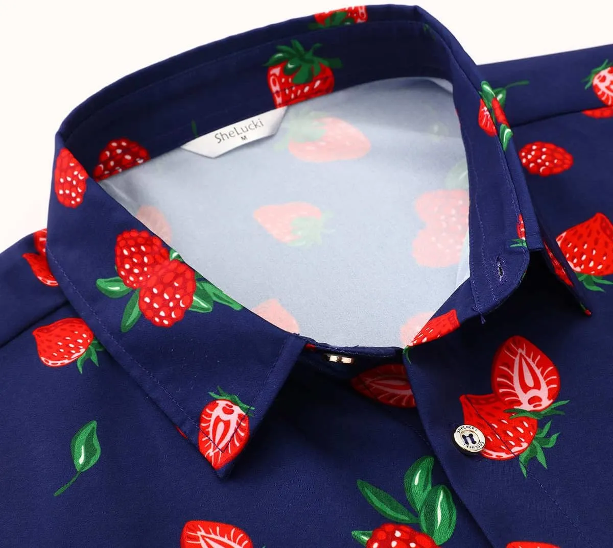 SheLucki Hawaiian Shirt for Men, Unisex Summer Beach Casual Short Sleeve Button Down Shirts, Printed Palmshadow Clothing