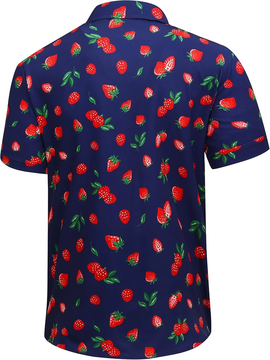 SheLucki Hawaiian Shirt for Men, Unisex Summer Beach Casual Short Sleeve Button Down Shirts, Printed Palmshadow Clothing