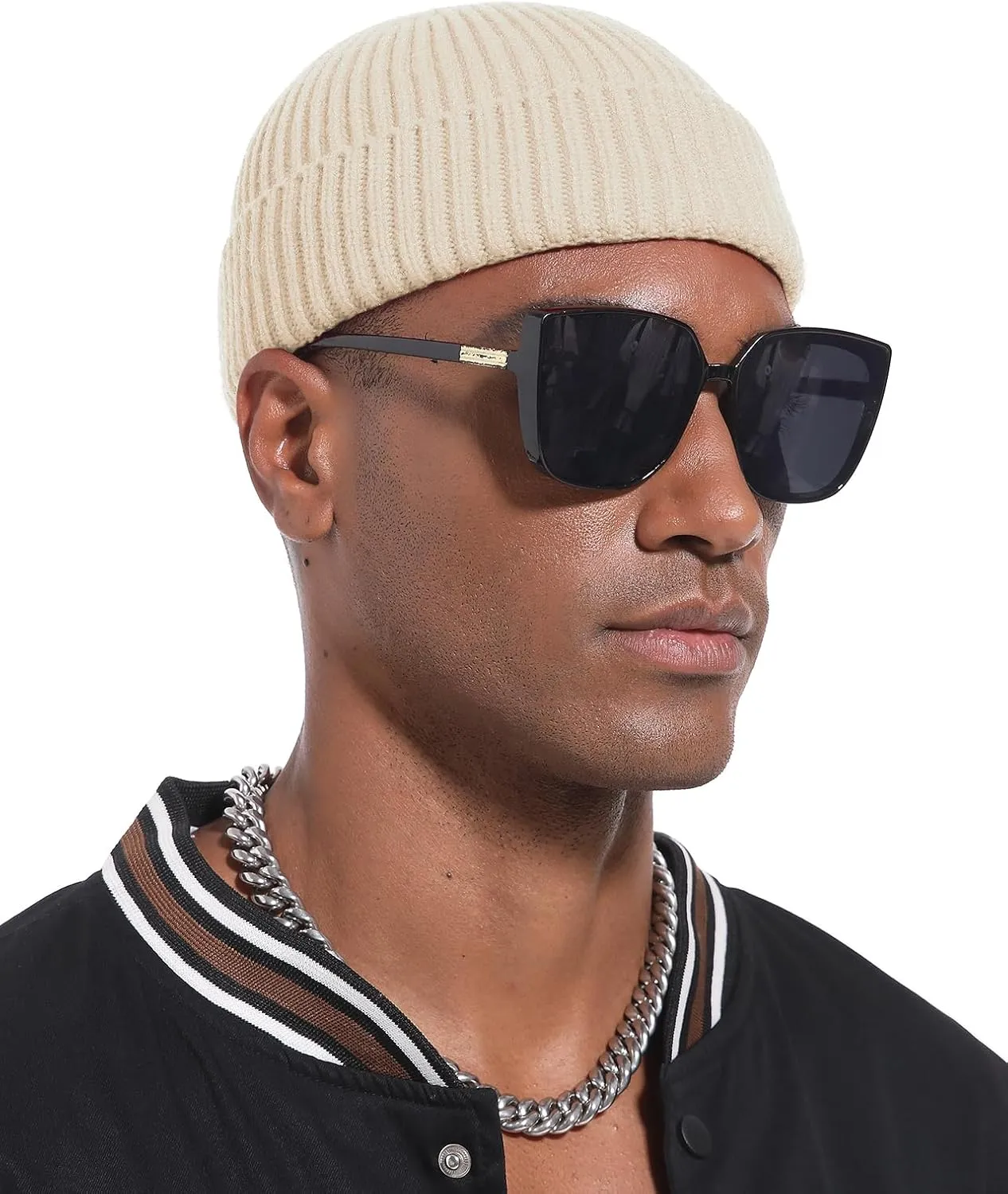 Swag Wool Short Fisherman Beanie for Men Women, Knit Cuff Warm Winter Hats, Soft Trawler Skull Cap Watch Hat Unisex