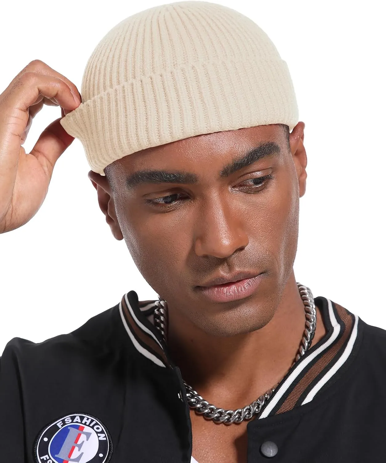 Swag Wool Short Fisherman Beanie for Men Women, Knit Cuff Warm Winter Hats, Soft Trawler Skull Cap Watch Hat Unisex