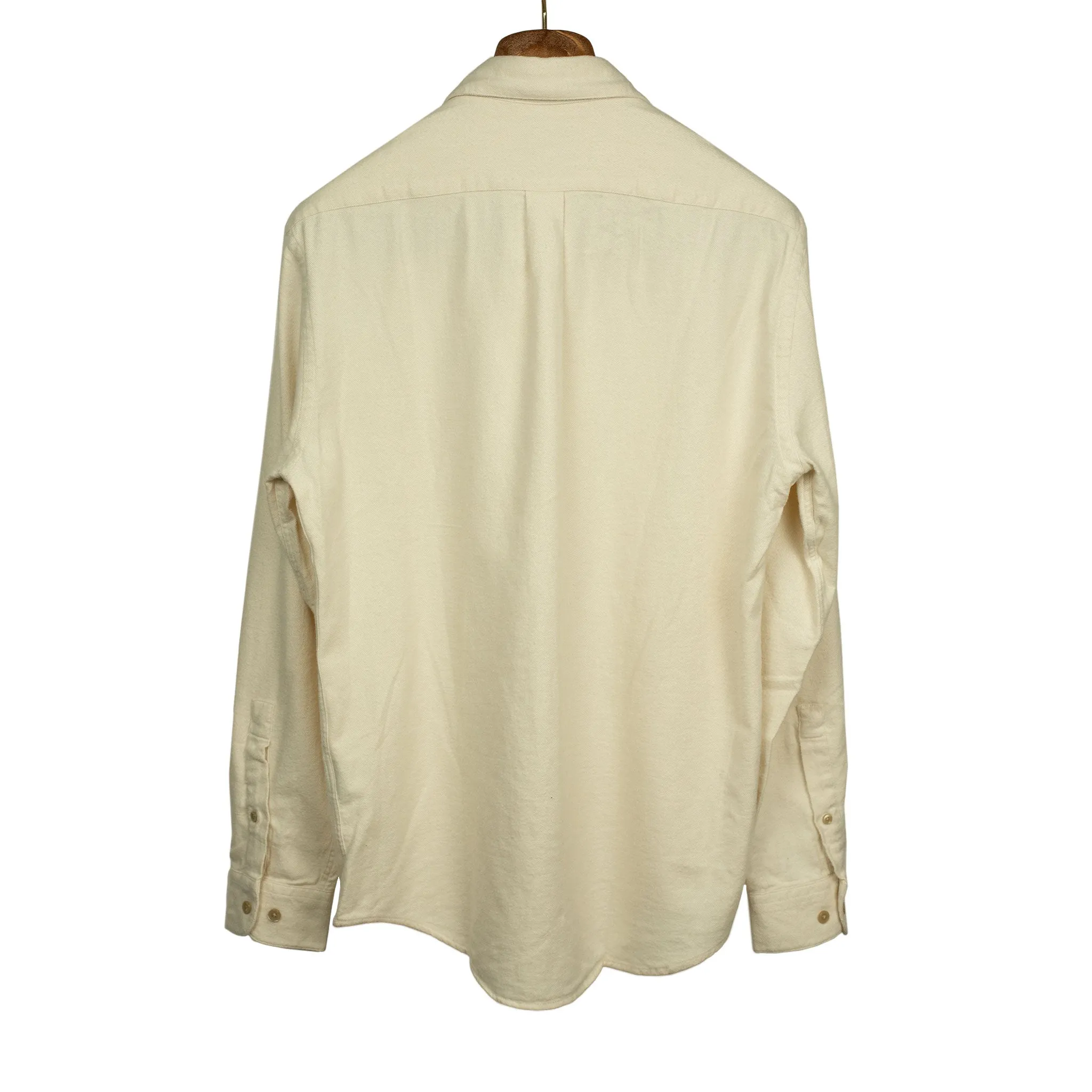 Teca shirt twill cotton flannel in Ecru