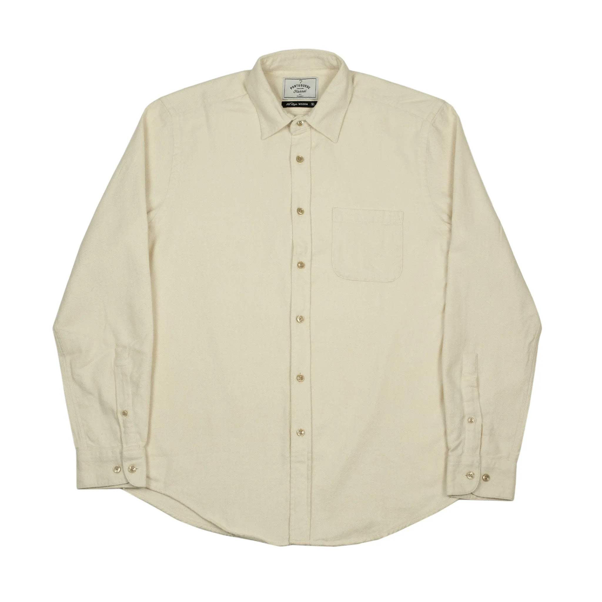 Teca shirt twill cotton flannel in Ecru