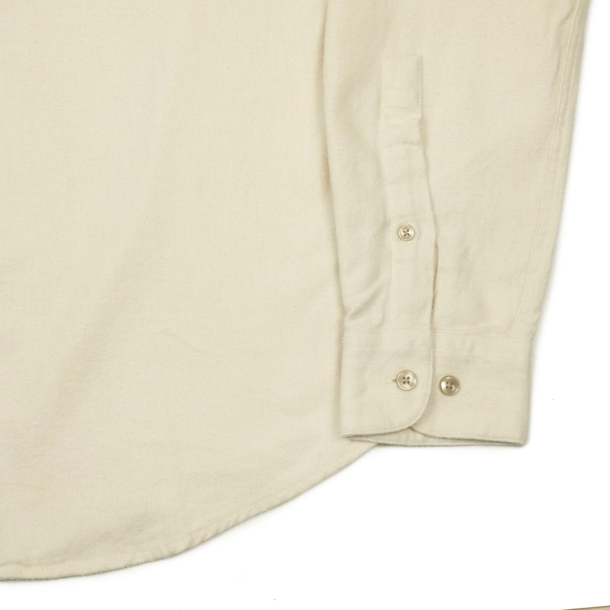 Teca shirt twill cotton flannel in Ecru